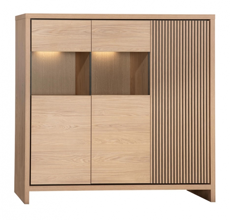 Fairway Furniture Leandro Glazed Wall Cabinet - 3 Door - LED Lighting