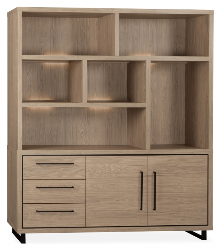 Fairway Furniture Lino Large Wall Cabinet - 2 Door - 3 Drawer - LED Lighting