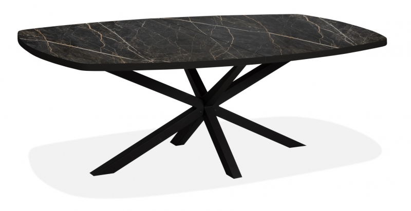 Fairway Furniture Mattia Oval Extending Dining Table - Black Star Base - Finish 3