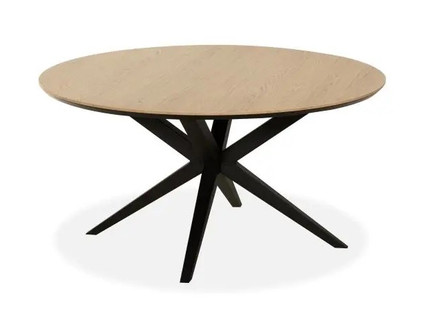 Fairway Furniture Waide Compact Round 120cm Fixed Top Dining Table - Black Star Base - Finish 4