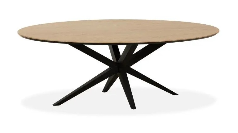 Fairway Furniture Waide Medium Oval Fixed Top Dining Table - Black Star Base - Finish 3