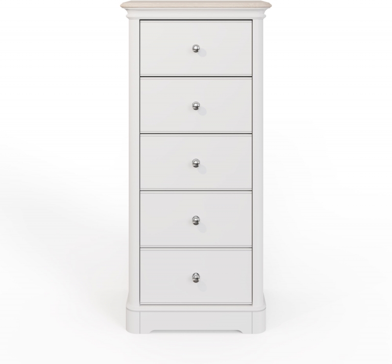 Fairway Furniture Crantock 5 Drawer Tall Wellington Chest - Oak Top