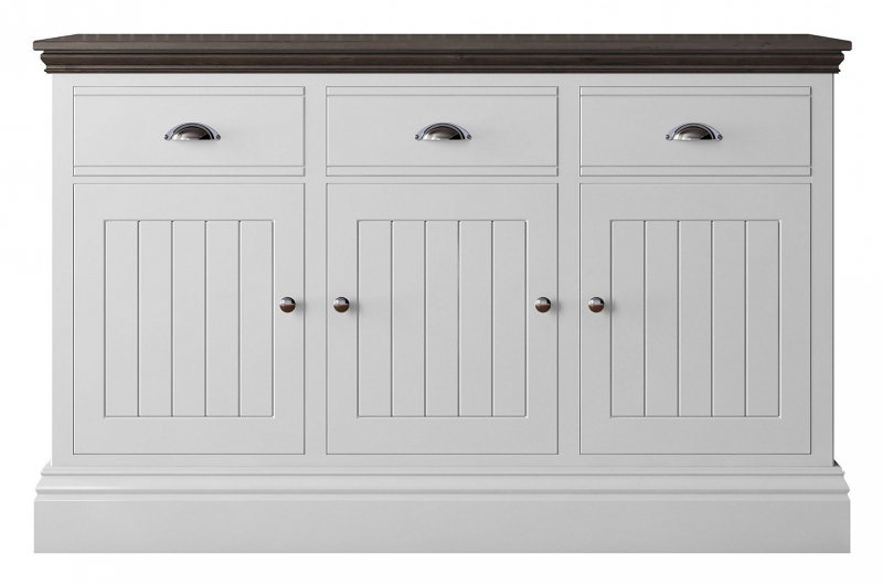 Fairway Furniture Newhaven Medium Sideboard - 3 Door - 3 Top Drawers - Oak Top