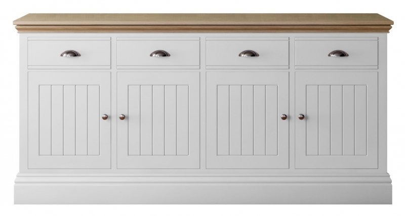 Fairway Furniture Newhaven Large Sideboard - 4 Door - 4 Top Drawers - Oak Top