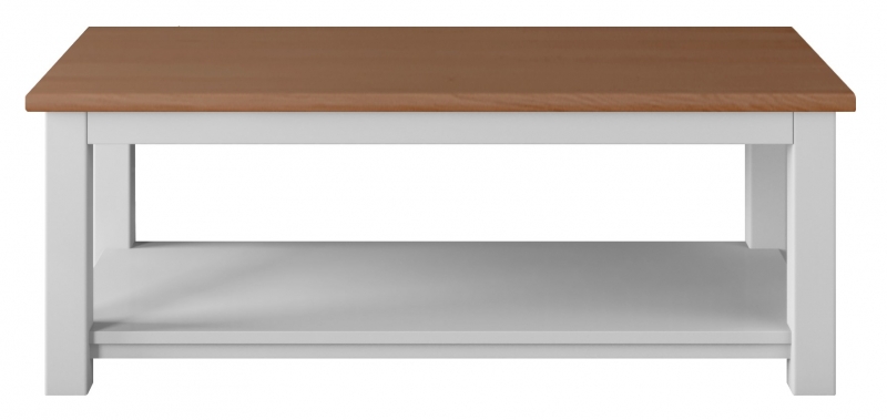 Fairway Furniture Newhaven Small Coffee Table with Shelf - Straight Legs - Oak Top