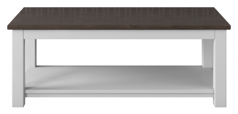 Fairway Furniture Newhaven Medium Coffee Table with Shelf - Straight Legs - Oak Top