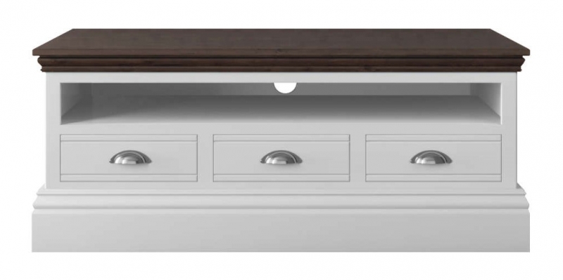 Fairway Furniture Newhaven Medium TV Unit - Open Shelf - 3 Drawers - Oak Top