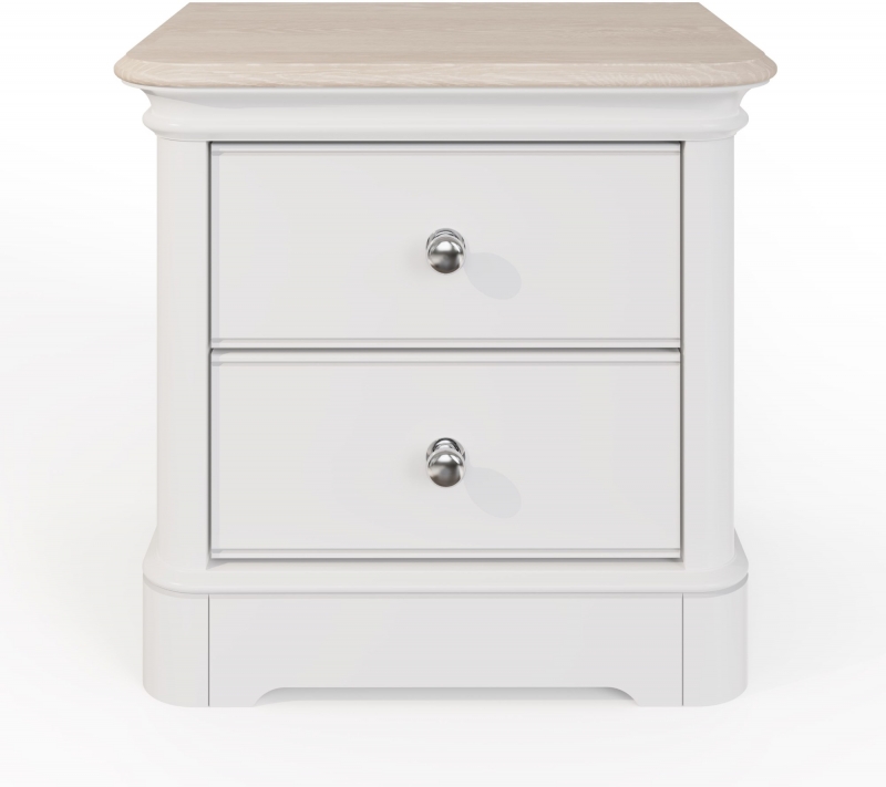 Fairway Furniture Crantock Large Bedside Chest - 2 Drawers - Oak Top