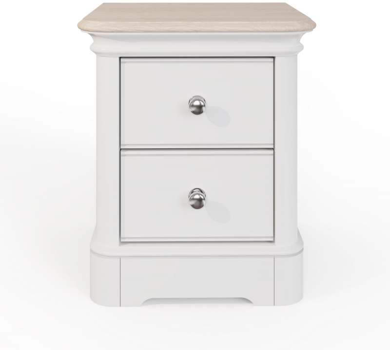 Fairway Furniture Crantock Small Bedside Chest - 2 Drawers - Oak Top