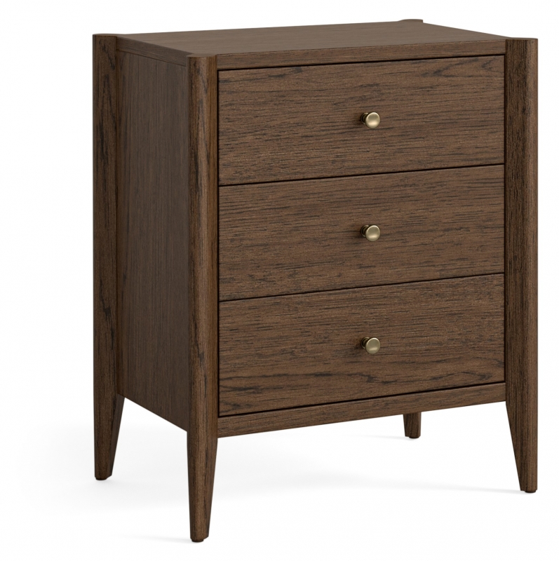 Fairway Furniture Portree Bedroom Bedside Chest - 3 Drawers - Brown Oak