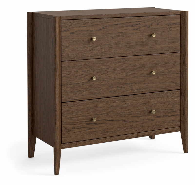 Fairway Furniture Portree Bedroom 3 Drawer Chest - Brown Oak