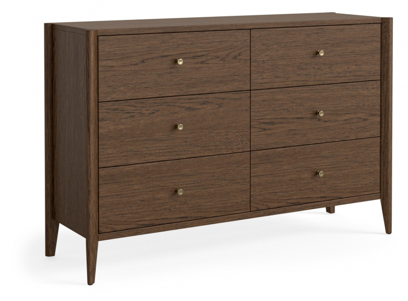 Fairway Furniture Portree Bedroom 6 Drawer Wide Chest - Brown Oak