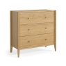 Portree 3 Drawer Chest - Natural Oak