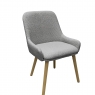 Petra Pair Fully Upholstered Dining Chairs - Grey Boucle Fabric