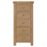 Fairway Furniture Fairford Oak Bedroom 5 Drawer Tall Chest