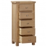 Fairway Furniture Fairford Oak Bedroom 5 Drawer Tall Chest