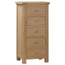 Fairway Furniture Fairford Oak Bedroom 5 Drawer Tall Chest