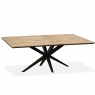 Waide Large Rectangular Fixed Top Dining Table - Star Base - Finish 4