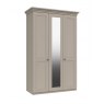 Celeste 3 Door Wardrobe with Mirror - 1 Rail - 1 Large Shelf - 3 Small Shelves