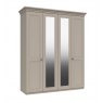 Celeste 4 Door Wardrobe with 2 Mirrors - 2 Rails - 2  Shelves