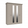 Halley 4 Door Wardrobe with 2 Mirrors - 2 Rails - 2  Shelves