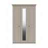 Halley Tall 3 Door Wardrobe with Mirror -2 Rails-1 Small Rail-2 Shelves-4 Small Shelves