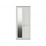 Shadow 2 Door Wardrobe with Mirror - 1 Rail - 1 Shelf