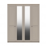 Shadow 4 Door Wardrobe with 2 Mirrors - 2 Rails - 2  Shelves
