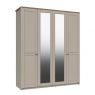 Shadow 4 Door Wardrobe with 2 Mirrors - 2 Rails - 2  Shelves