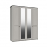 Shadow 4 Door Wardrobe with 2 Mirrors - 2 Rails - 2  Shelves