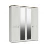 Shadow 4 Door Wardrobe with 2 Mirrors - 2 Rails - 2  Shelves