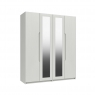 Skylar 4 Door Wardrobe with 2 Mirrors - 2 Rails - 2  Shelves