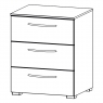 Aldono 6D36 3 Drawer Wide Bedside Table