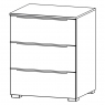 Aldono Deluxe 6G18 3 Drawer Wide Bedside Table