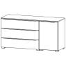 Aldono Deluxe 6G23 1 Door Right Hinge - 3 Drawer Chest