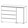 Fairway Furniture Aldono Deluxe 6H30 1 Door Right Hinge - 4 Drawer Chest