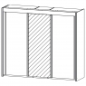 Fairway Furniture Imperial 5107 Gliding 3 Door Centre Mirror Robe (Width 225cm)