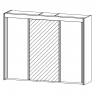 Fairway Furniture Imperial 5109 Gliding 3 Door Centre Mirror Robe (Width 250cm)