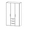 Fairway Furniture Kent 41C7 Hinged Combi 3 Door 3 Drawer Robe (Width 136cm)