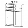 Miramar 04P6 Gliding 2 Door Robe - Colour Glass - Width 181cm)