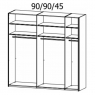 Miramar 04P7 Gliding 2 Door Robe - Colour Glass (Width 226cm)