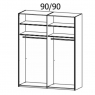 Miramar 5DSC Gliding 2 Door Robe-Colour Glass (Width 181cm)