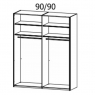 Miramar 5790 Gliding 2 Door Robe-Colour Glass (Width 181cm)