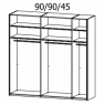 Miramar 5791 Gliding 2 Door Robe-Colour Glass (Width 226cm)