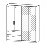 Fairway Furniture Morella OKL8 Hinged 4 Door (2 Mirror) - 2 Drawer Combi Robe
