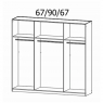 Terano 0T5N Hinged 6 Door Robe (Width 226cm)