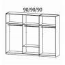 Terano 0T5U Hinged 6 Door 2 Drawer Combi Robe (Width 271cm)