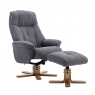 Beaufort Swivel Recliner Chair and Stool Set - Lisbon Grey