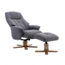 Beaufort Swivel Recliner Chair and Stool Set - Lisbon Grey