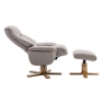 Fairway Furniture Beaufort Swivel Recliner Chair and Stool Set - Pebble Plush Faux Hide